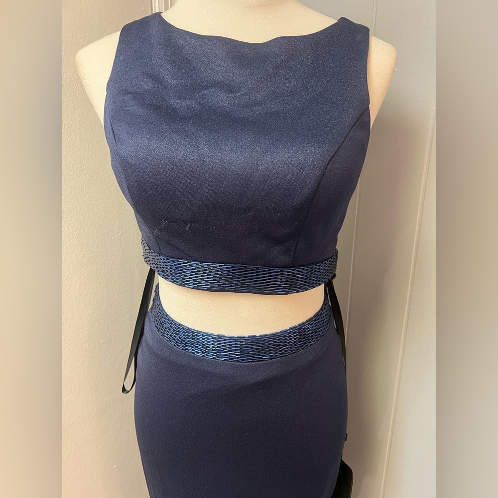 Lucci Lu Navy Blue Prom Dress - Picture 5 of 8